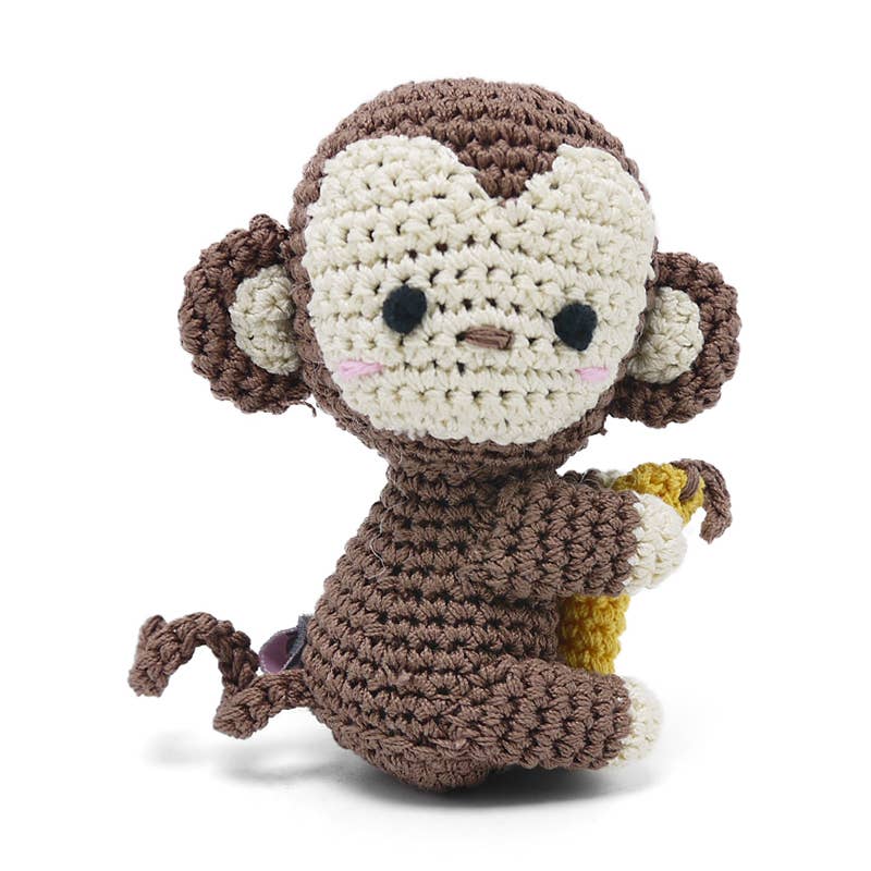 🐶 Crochet Dog Toy - Monkey