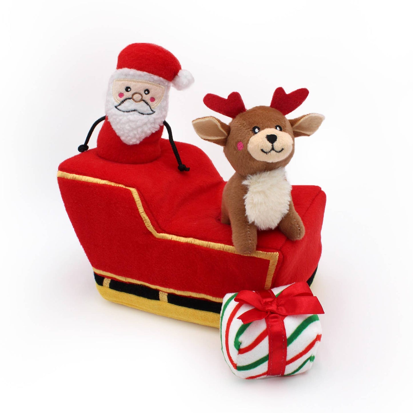 🐶 Holiday Burrow® - Santa's Sleigh - Interactive Plush Toy for Dogs