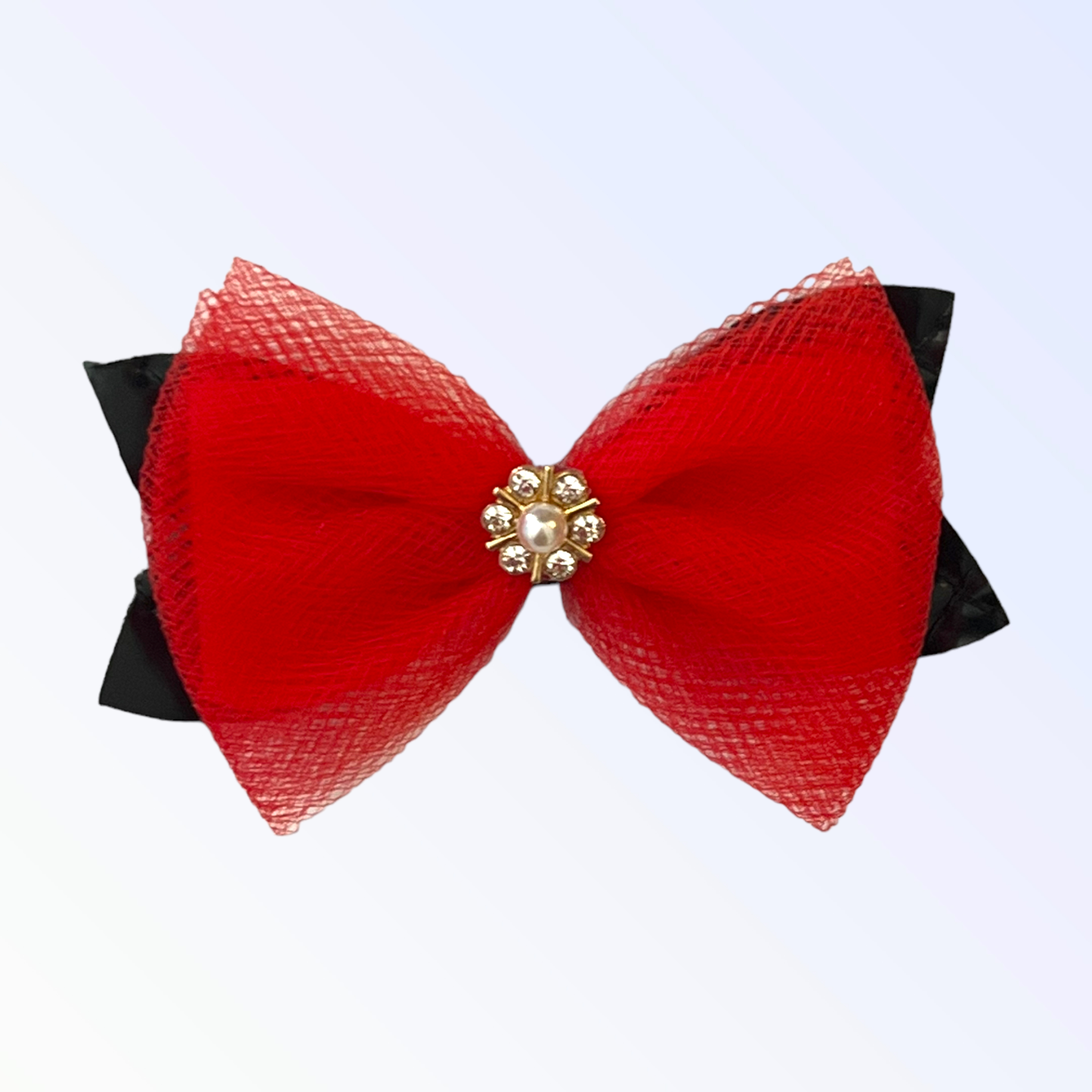 🐶 Tulle Pearl and Rhinestone Hair Barrette for Dogs