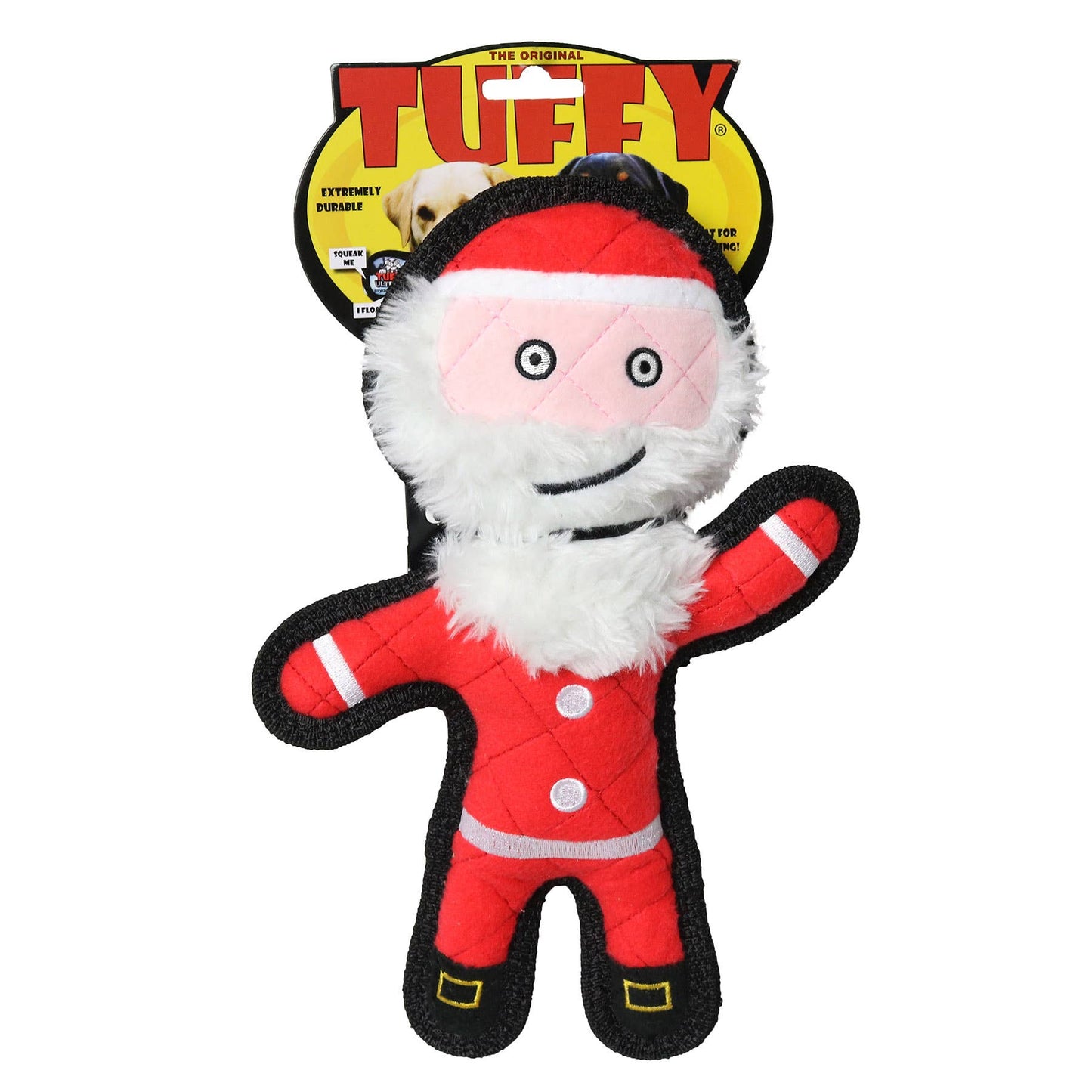 🐶 Tuffy Santa - Christmas, Durable, Tough, Squeaky Toy for Dogs
