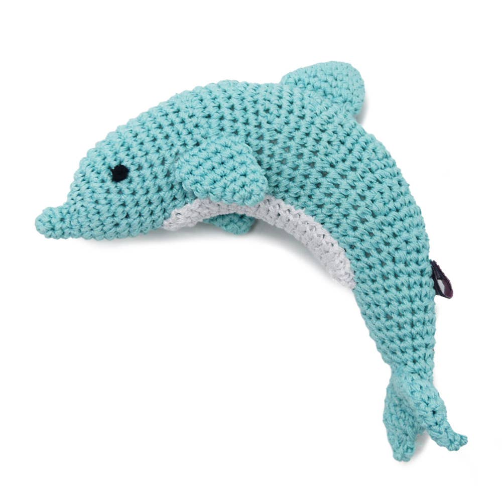 🐶 Crochet Dog Toy - Dolphin