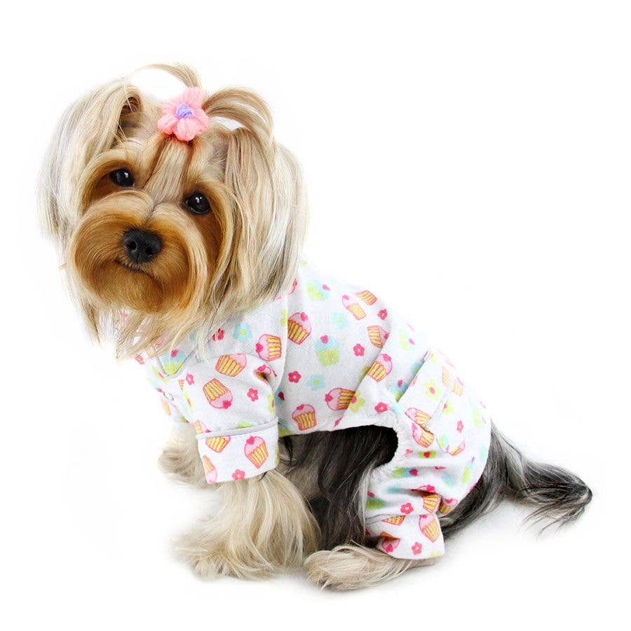 🐶 Cupcakes Fanatics Flannel Pajamas for Dogs