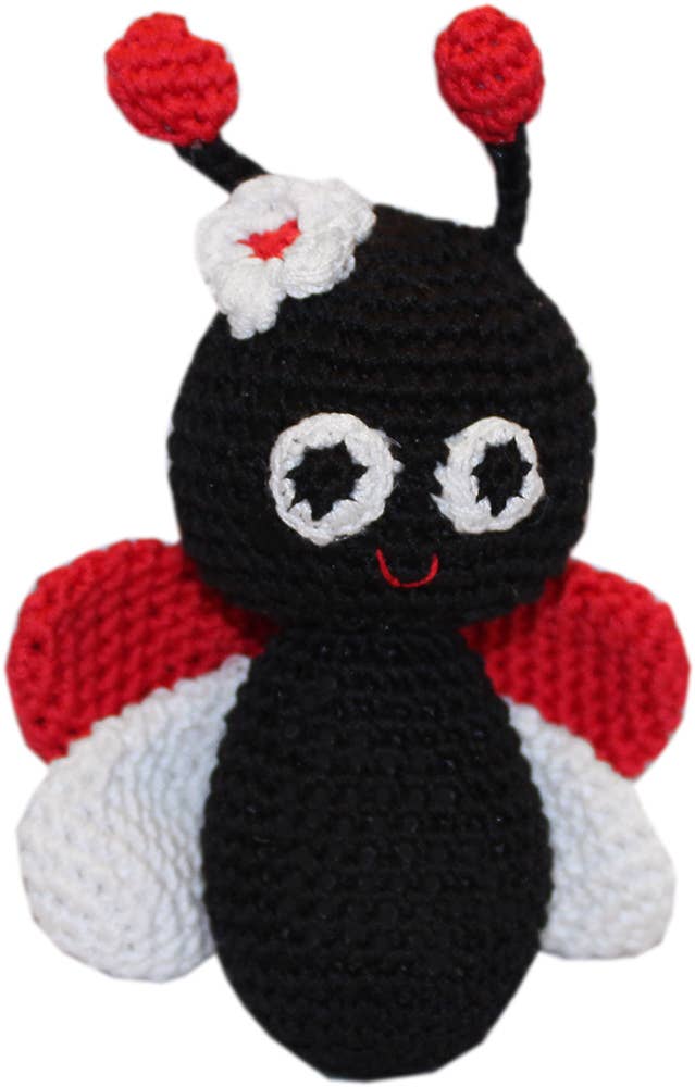 🐶 Knit Knacks Luna the Ladybug Organic Cotton Small Dog Toy
