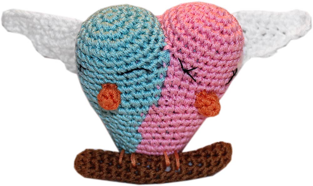 🐶 Knit Knacks Lovebirds Organic Cotton Small Dog Toy