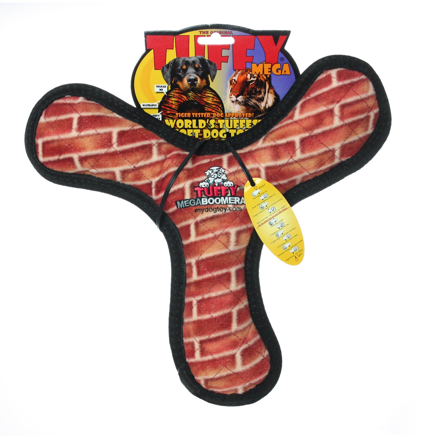 Tuffy Mega Boomerang Brick, Durable, Tough, Squeaky Dog Toy