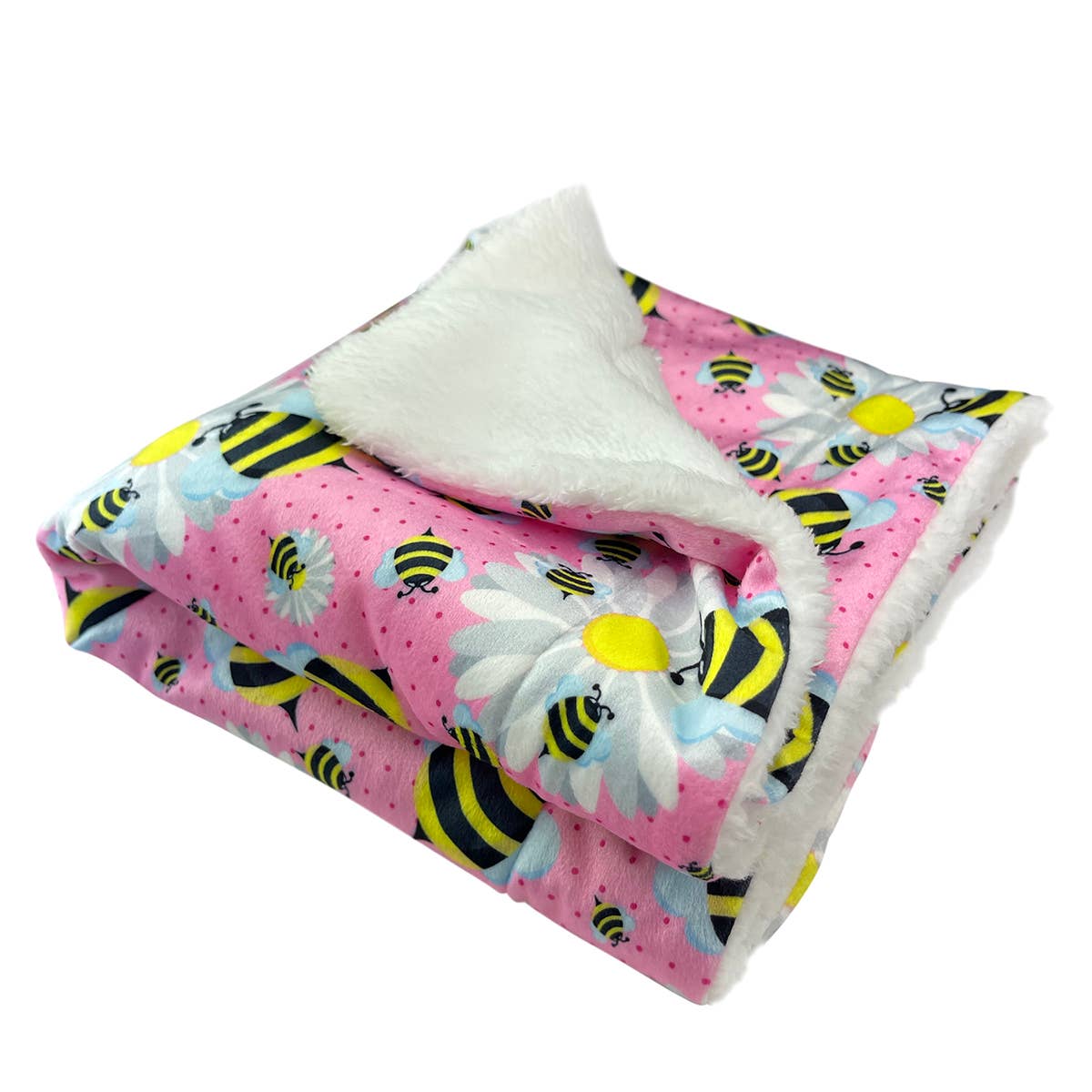 Ultra Soft Minky/Plush Bumblebee and Flowers Blanket