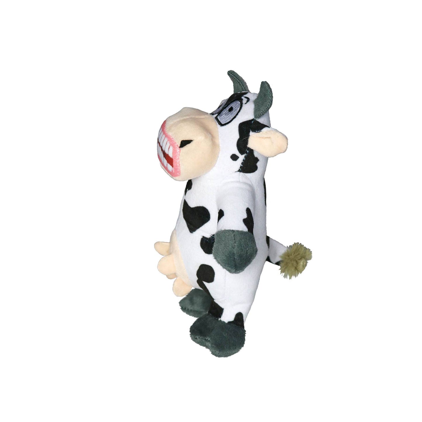 Mighty Jr Angry Animals Mad Cow, Plush, Squeaky Dog Toy