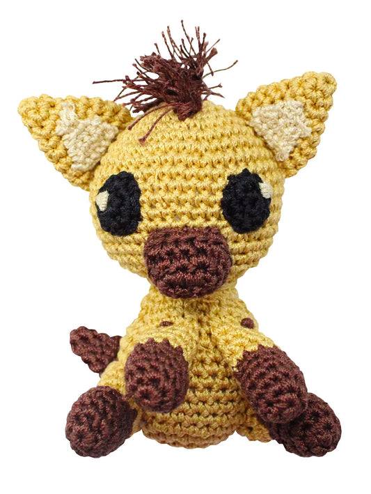 Knit Knacks Howie the Hyena Organic Cotton Small Dog Toy