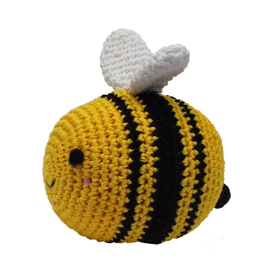 Knit Knacks Bizzy the Bee Organic Cotton Small Dog Toy