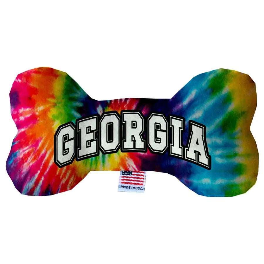 Georgia Bright Tie Dye Bone Dog Toy