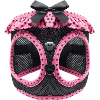 American River Choke Free Dog Harness Polka Dot Collection - Hot Pink and Black Polka Dot