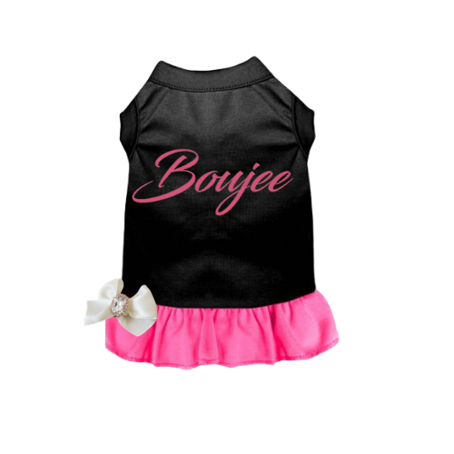 "Boujee" Poly-Cotton Ruffled Sleeveless Dog Dress