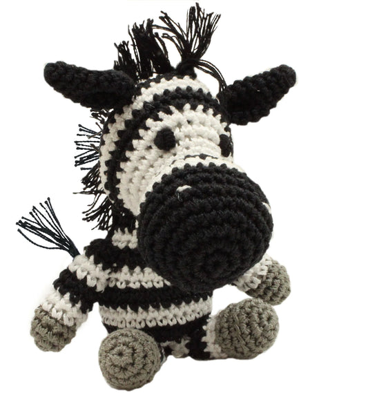 Knit Knacks Zebra Organic Cotton Small Dog Toy