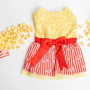 Movie Theater Popcorn Dog Dress with Matching Leash