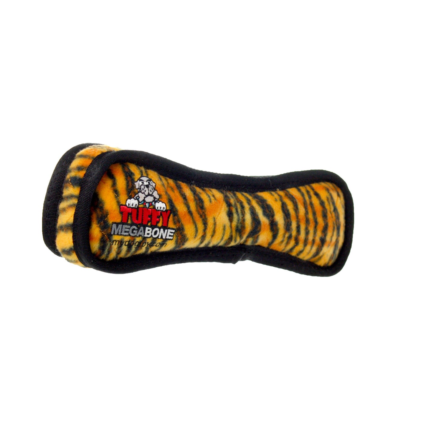 Tuffy Mega Bone Tiger, Durable, Tough, Squeaky Dog Toy