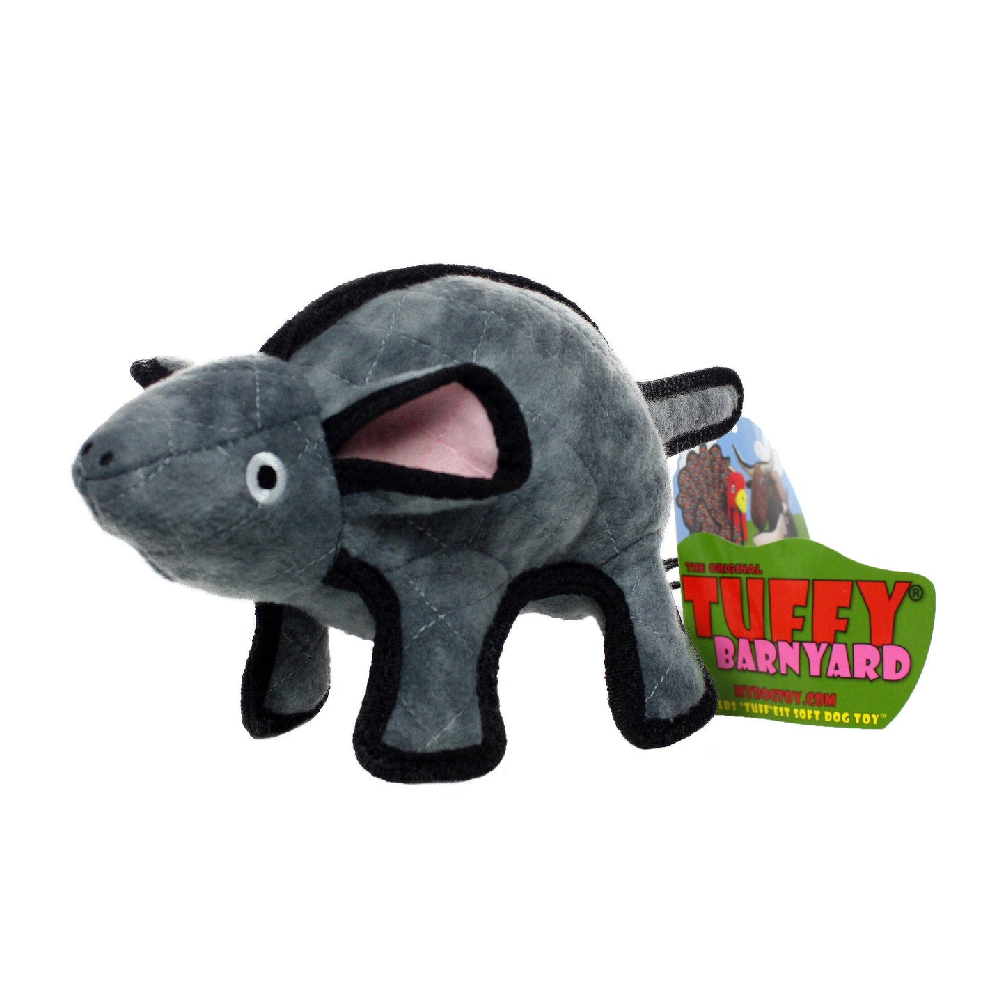 Tuffy Barnyard Mouse - Gray, Tough, Durable Dog Toy