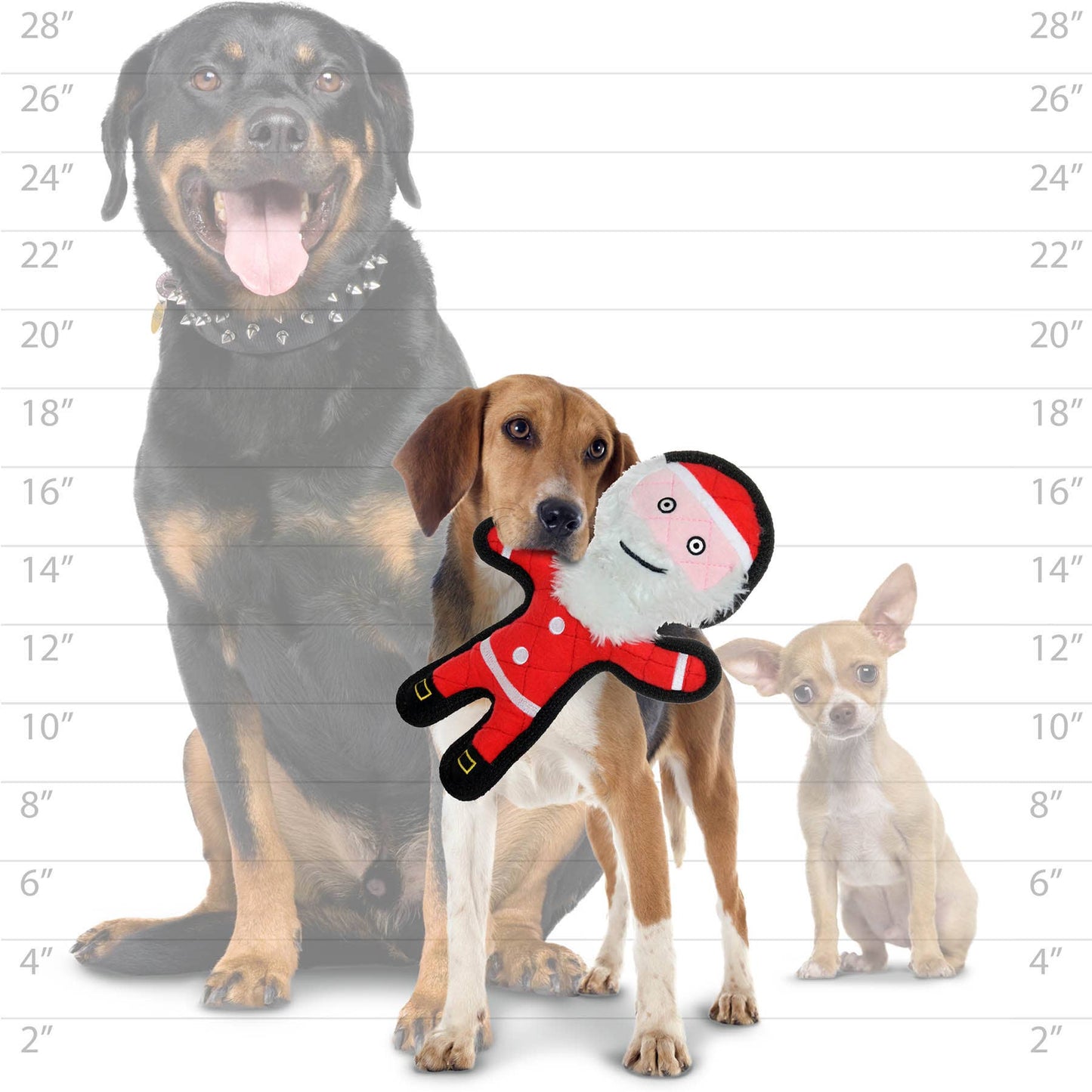 🐶 Tuffy Santa -  Christmas, Durable, Tough, Squeaky Toy for Dogs