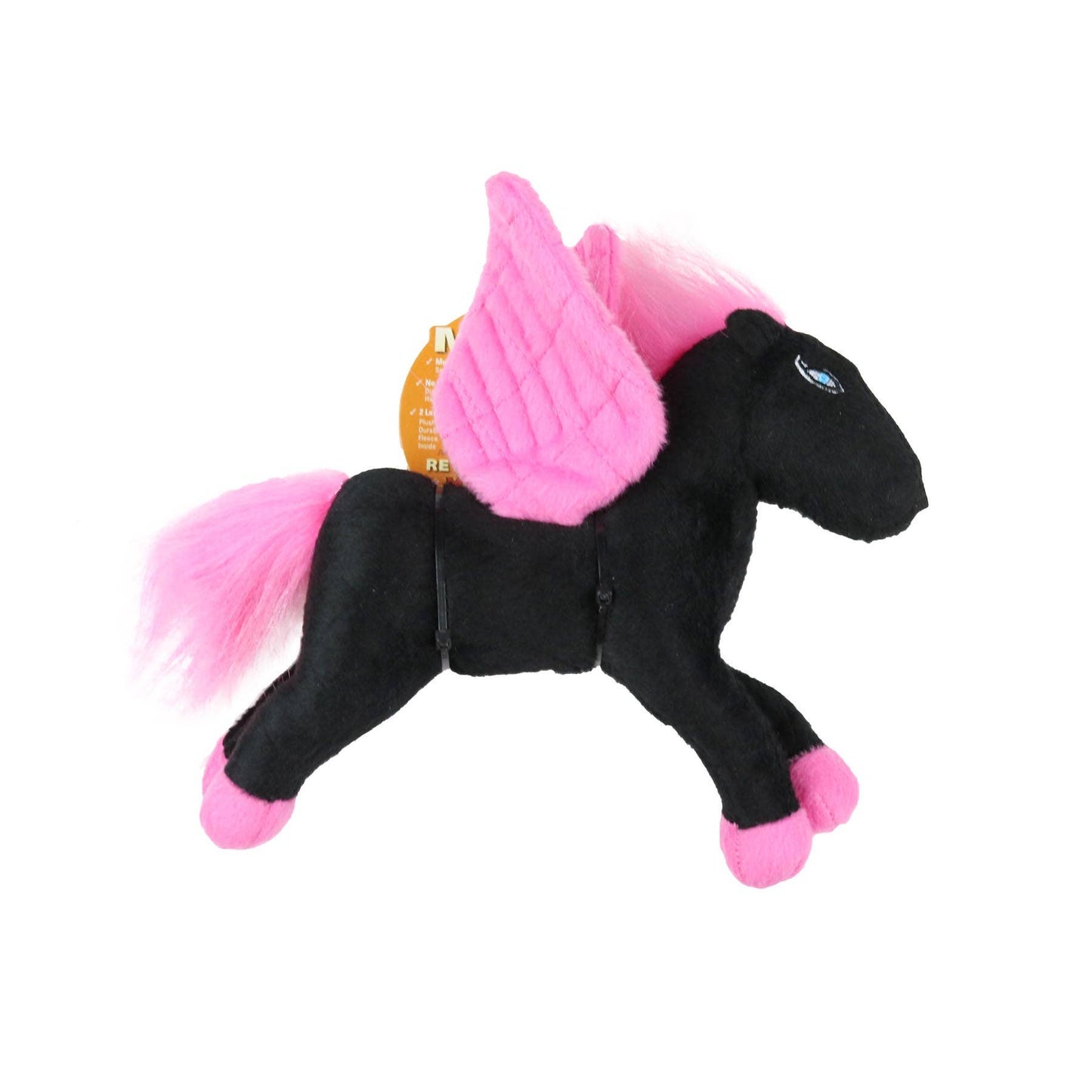 Mighty Jr Liar Pegasus - Black Pink, Plush, Squeaky Dog Toy