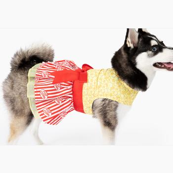 Movie Theater Popcorn Dog Dress with Matching Leash