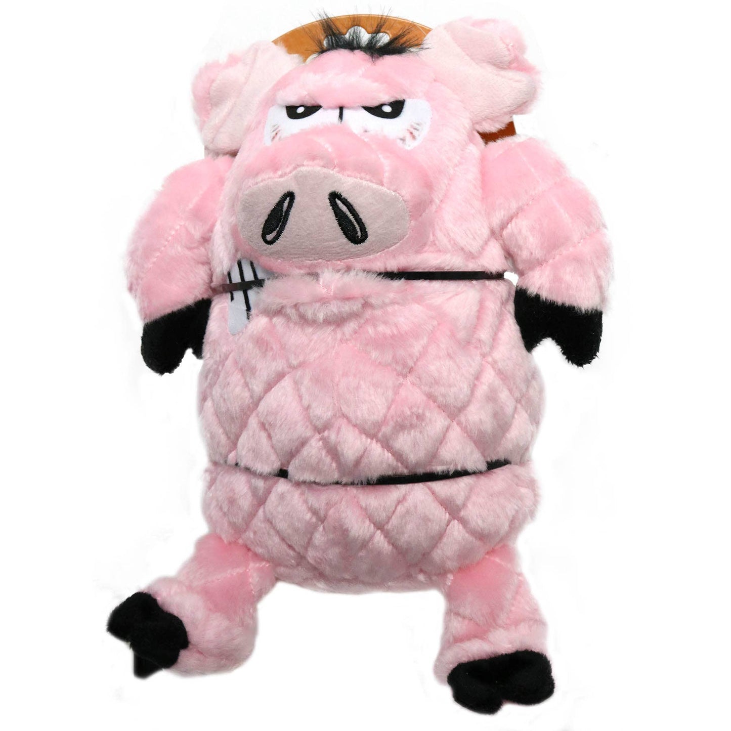 Mighty Angry Animals Pig, Plush, Squeaky Dog Toy