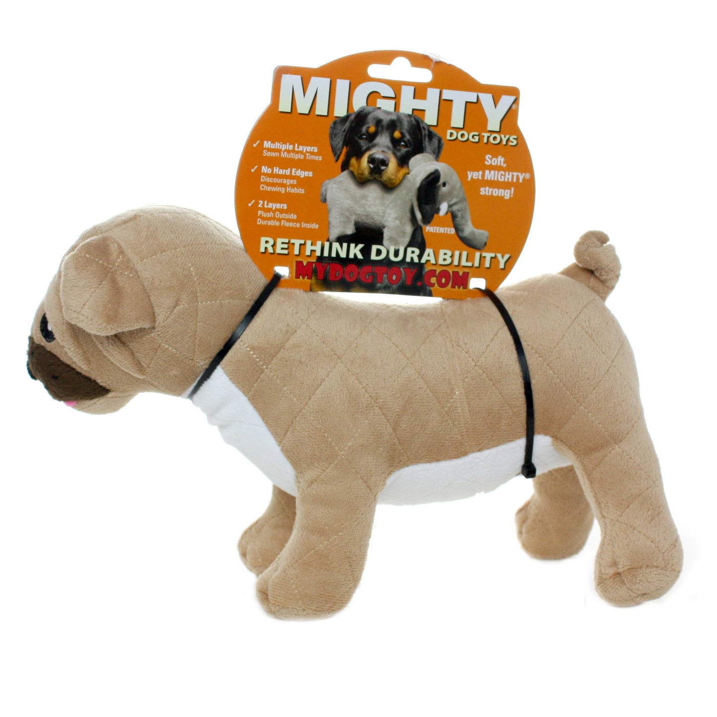 Mighty Farm Pug, Plush, Squeaky Dog Toy