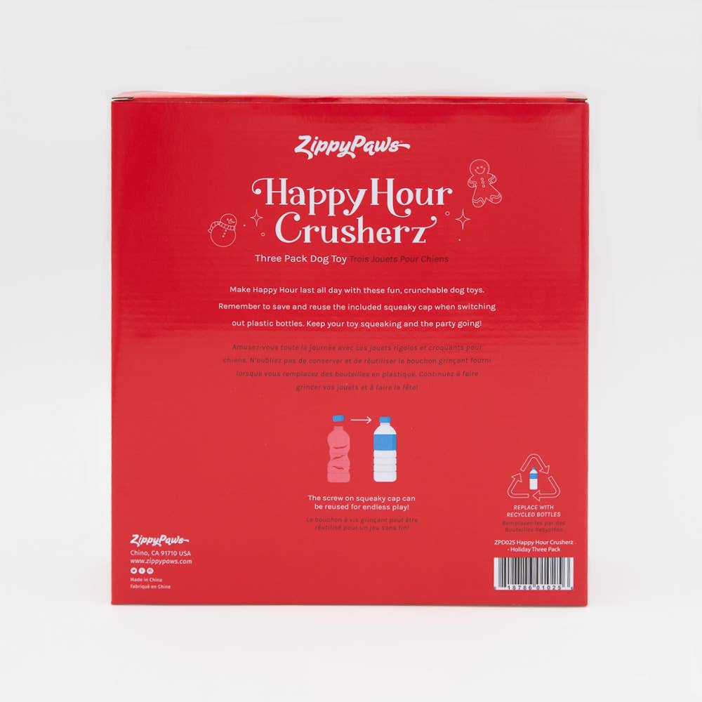 🐶 Happy Hour Crusherz - Holiday Three Pack - Plush Toys for Dogs