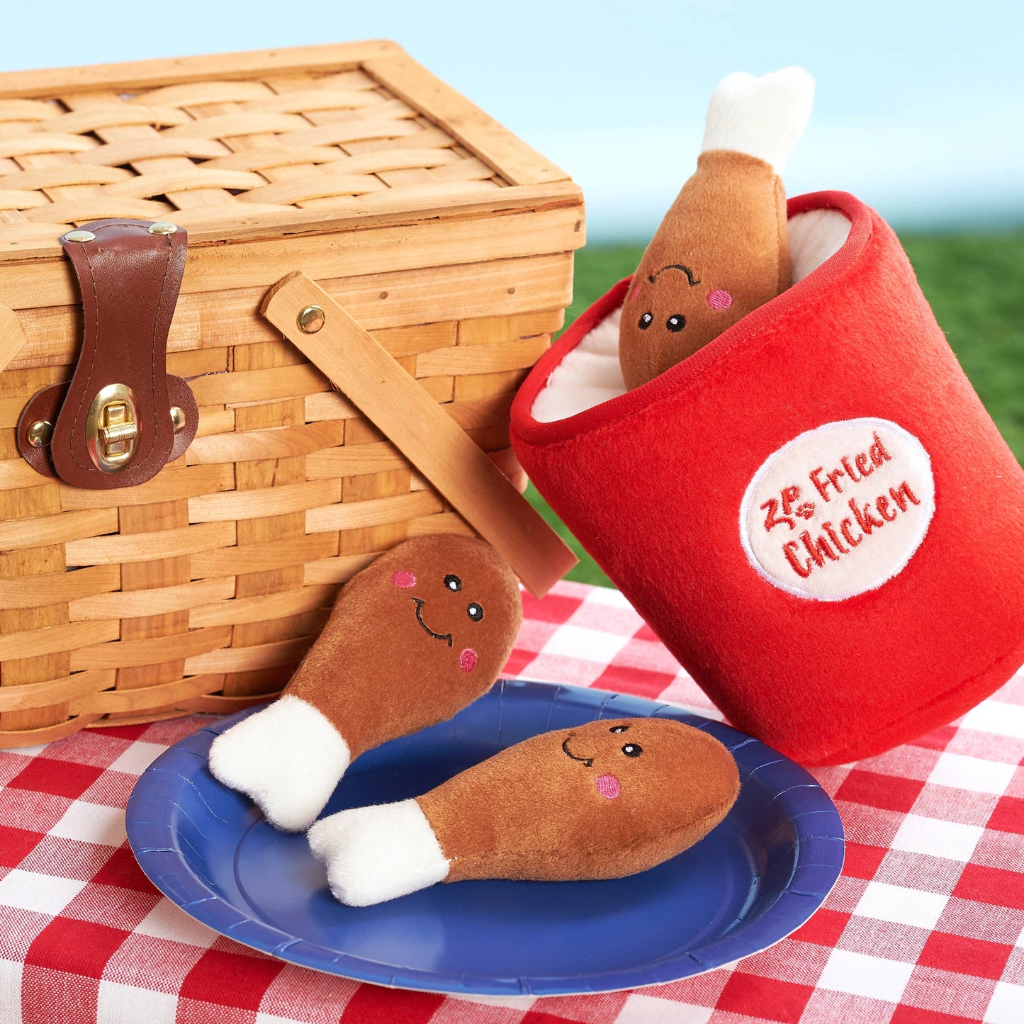 Zippy Burrow®  - Chicken Bucket - Plush Dog Toy