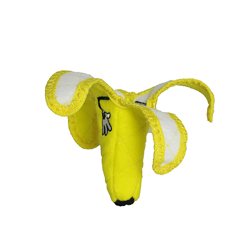 Tuffy Funny Food Banana, Durable, Squeaky Dog Toy 2-in-1