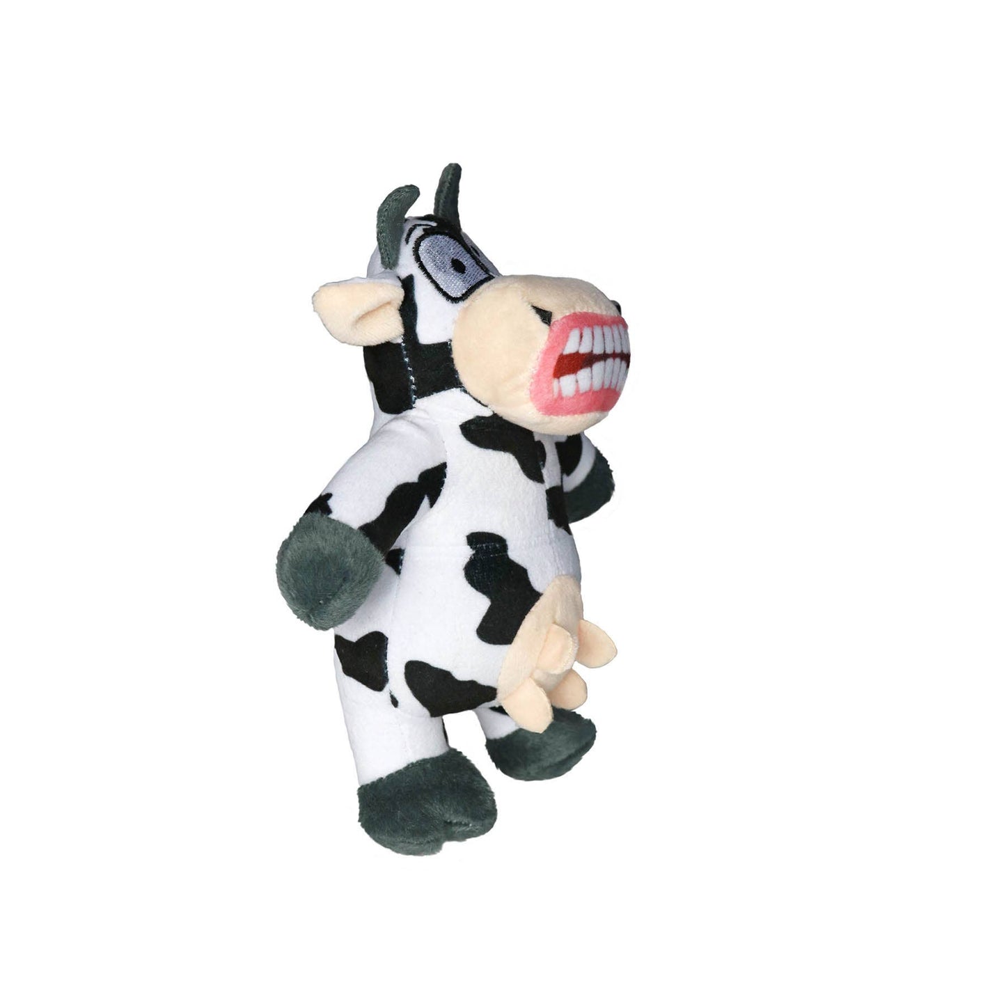 Mighty Jr Angry Animals Mad Cow, Plush, Squeaky Dog Toy