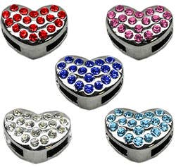 Slider Puffy Heart Charm for Dog Collar