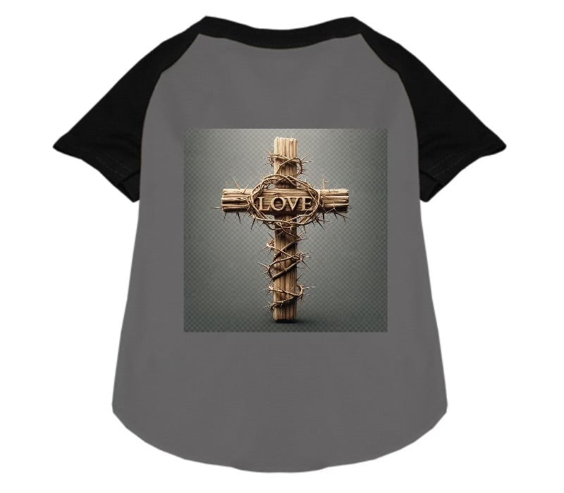 K-9 Goldmine "Love on the Cross" Dog Raglan/Baseball Shirt