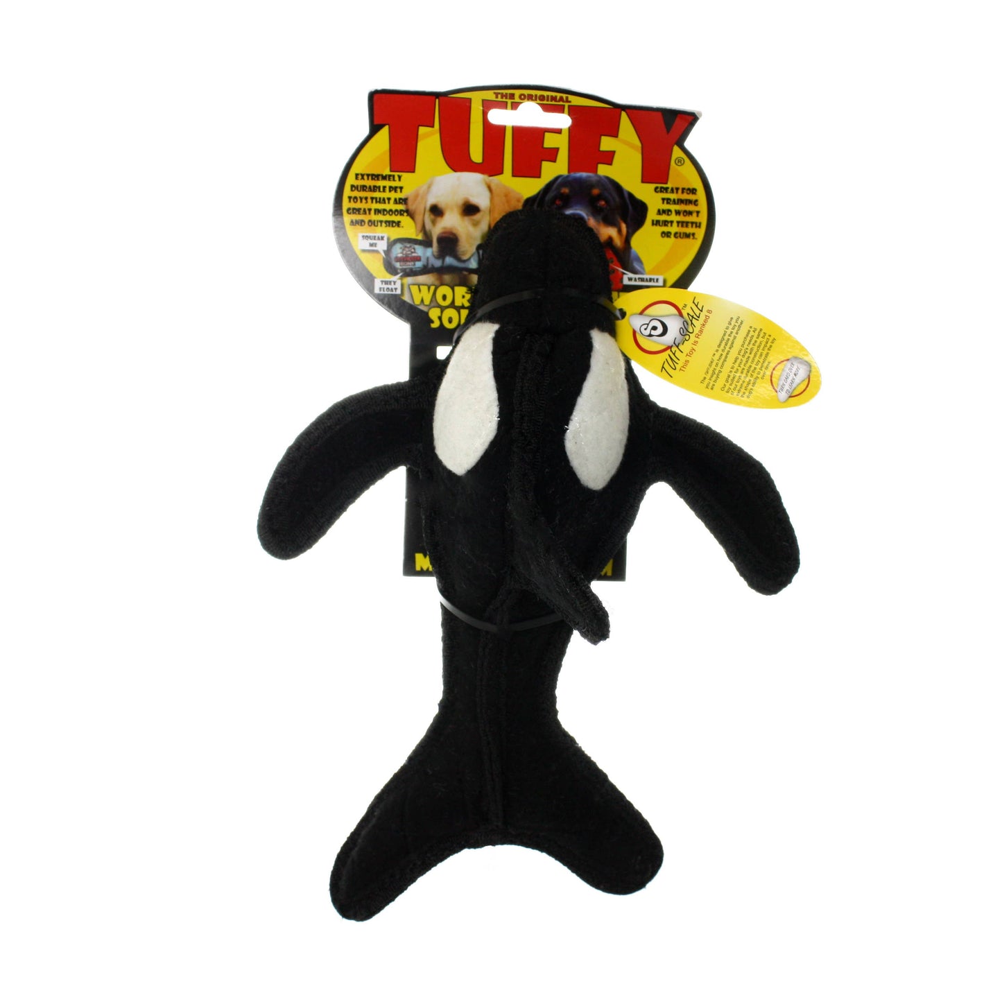 Tuffy Ocean Killer Whale, Durable, Tough, Squeaky Dog Toy