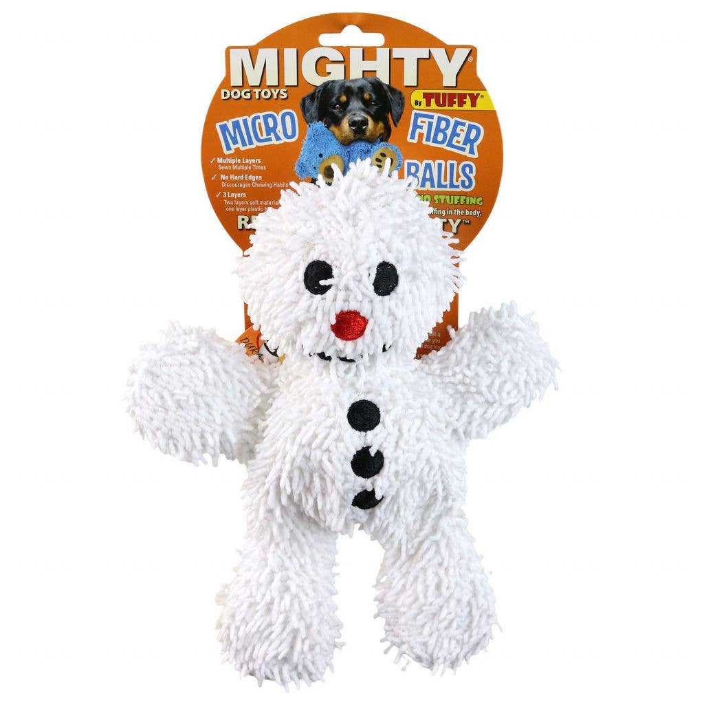 🐶 Mighty Microfiber Ball Snowman, Holiday Squeaky Toy for Dogs