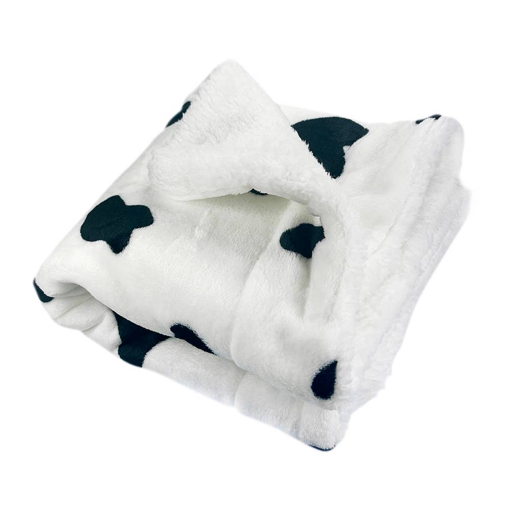 Double Layered Ultra Thick Plush Moo Cow Blanket