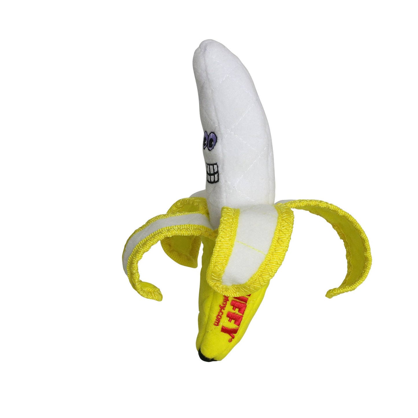 Tuffy Funny Food Banana, Durable, Squeaky Dog Toy 2-in-1