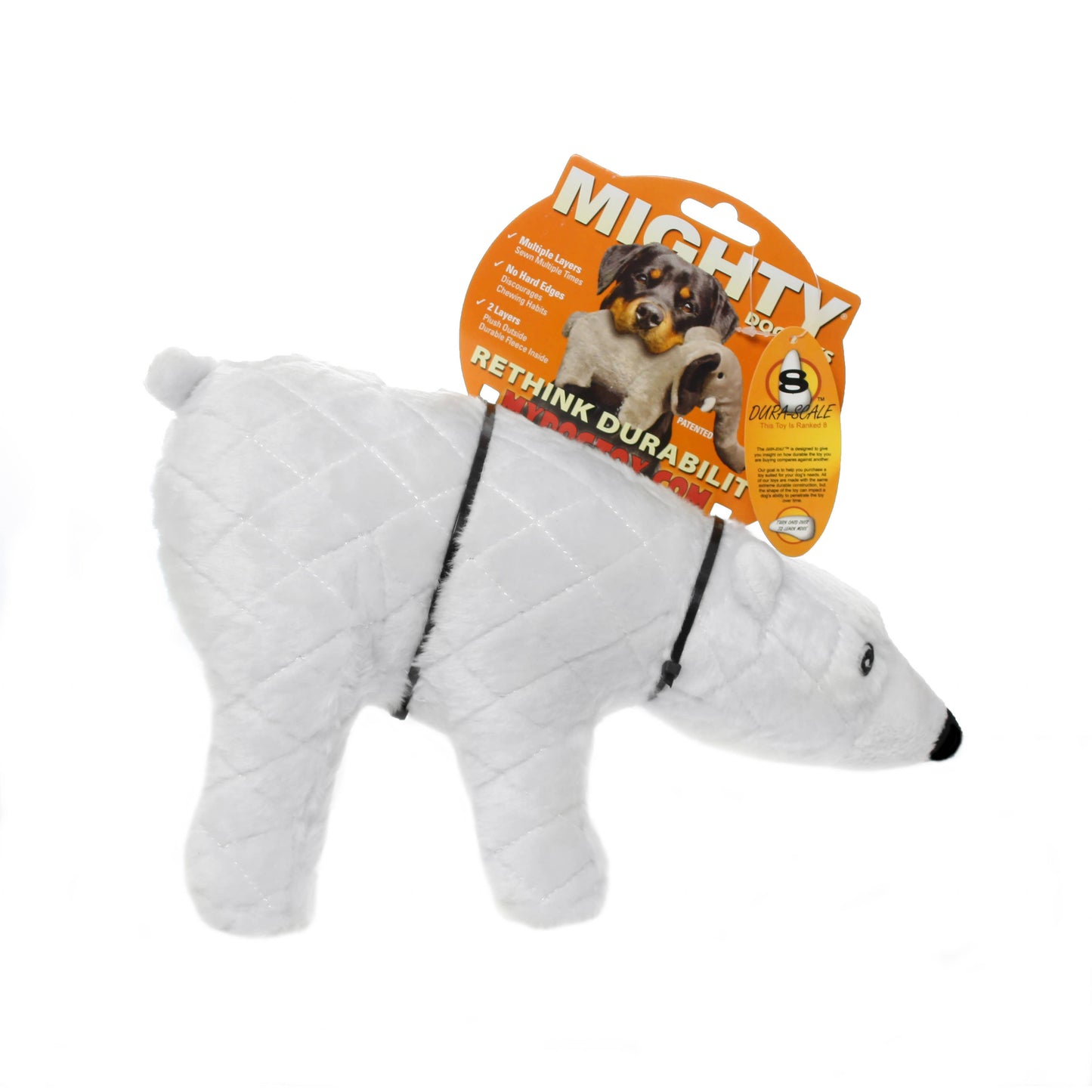 Mighty Arctic Polar Bear, Plush, Squeaky Dog Toy