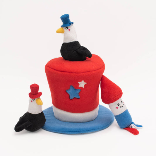 Zippy Burrow®  - Americana Top Hat - Plush Dog Toy