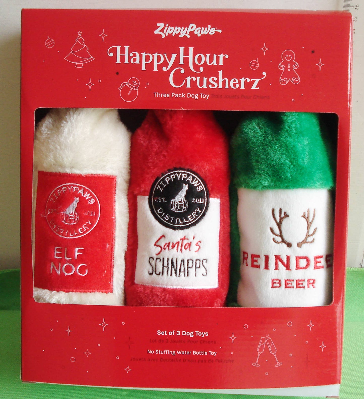🐶 Happy Hour Crusherz - Holiday Three Pack - Plush Toys for Dogs
