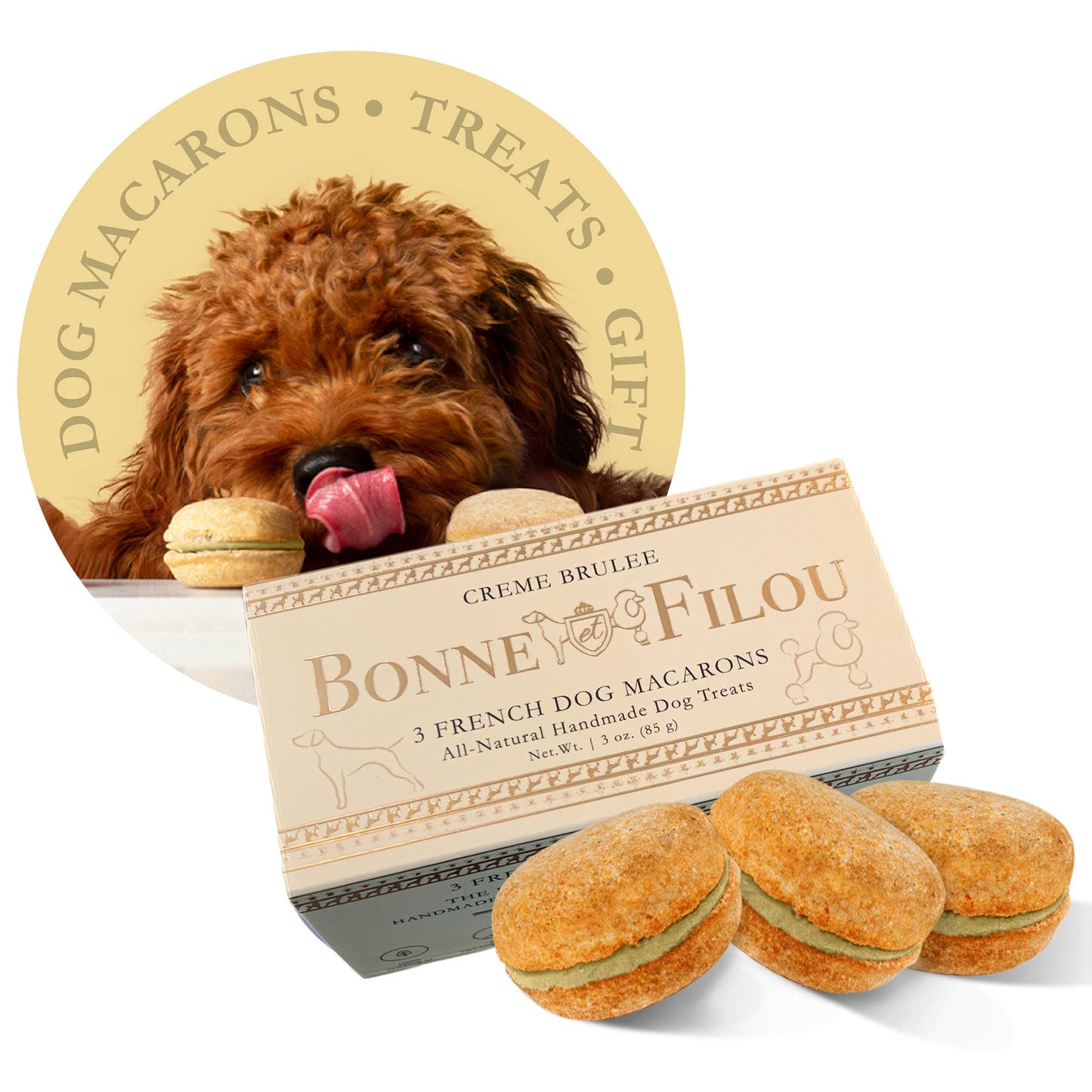 3-ct Cheese Macaron Dog Treats Gift