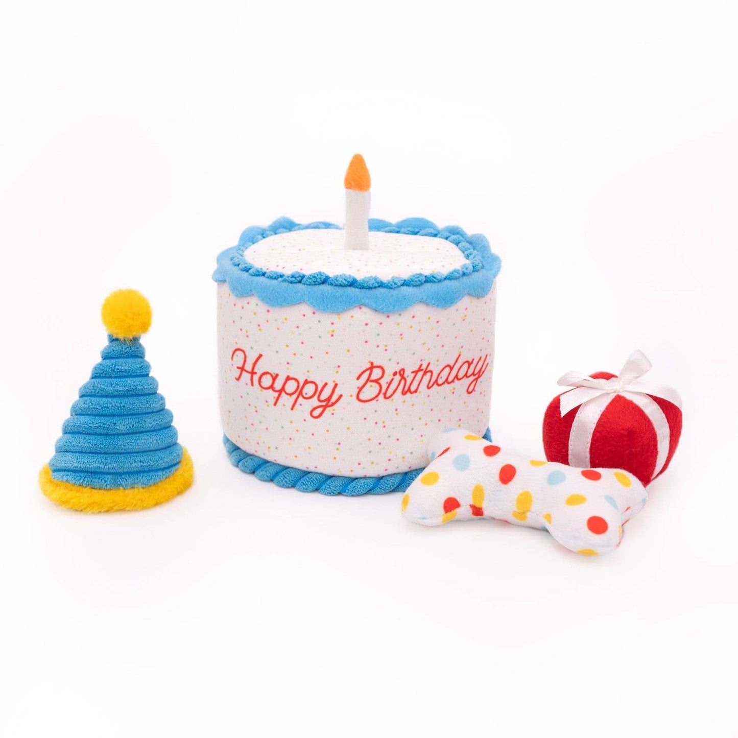 Zippy Burrow™ - Birthday Cake - Plush Dog Toy