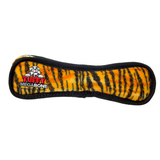 Tuffy Mega Bone Tiger, Durable, Tough, Squeaky Dog Toy