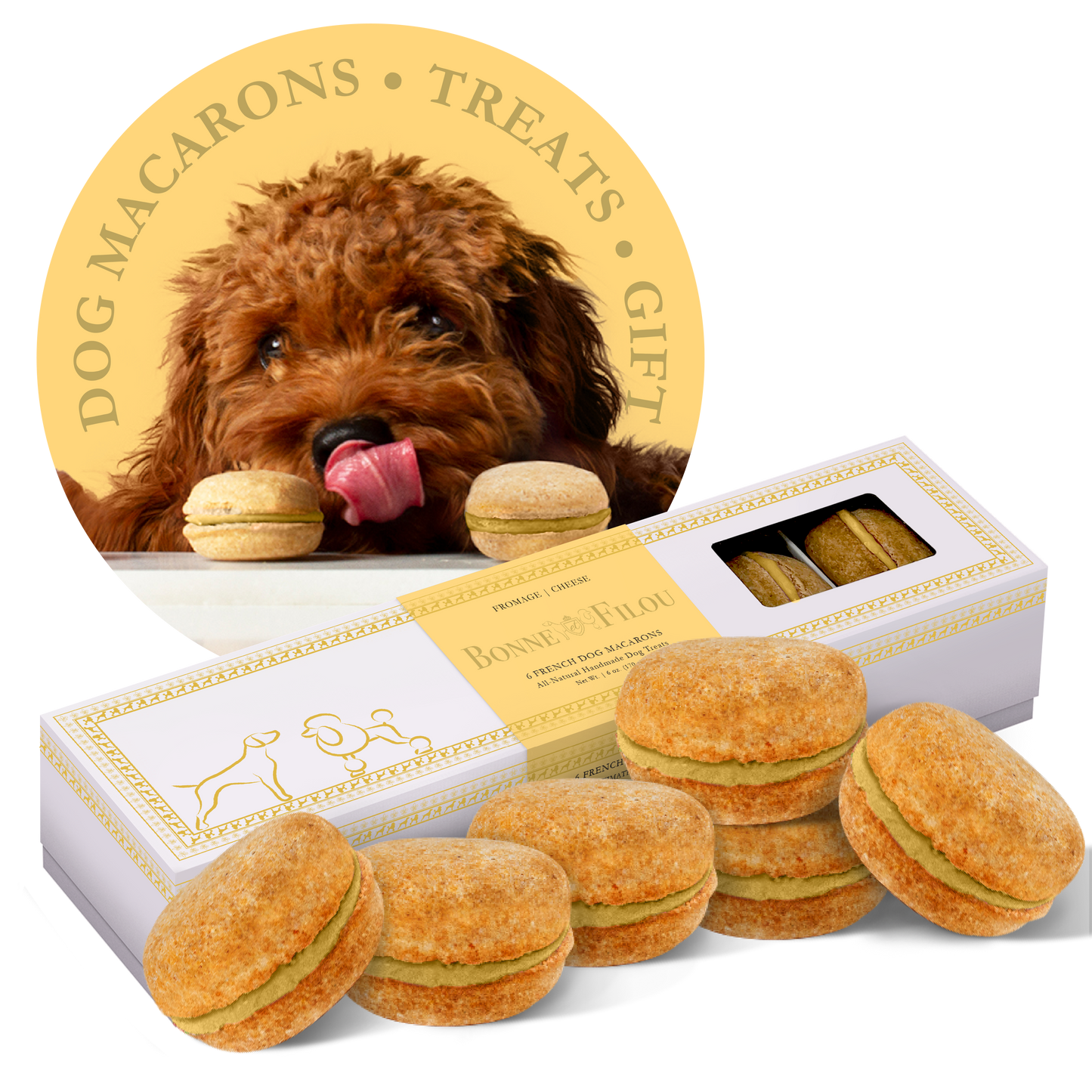 6-ct Cheese Macaron Dog Treats Gift