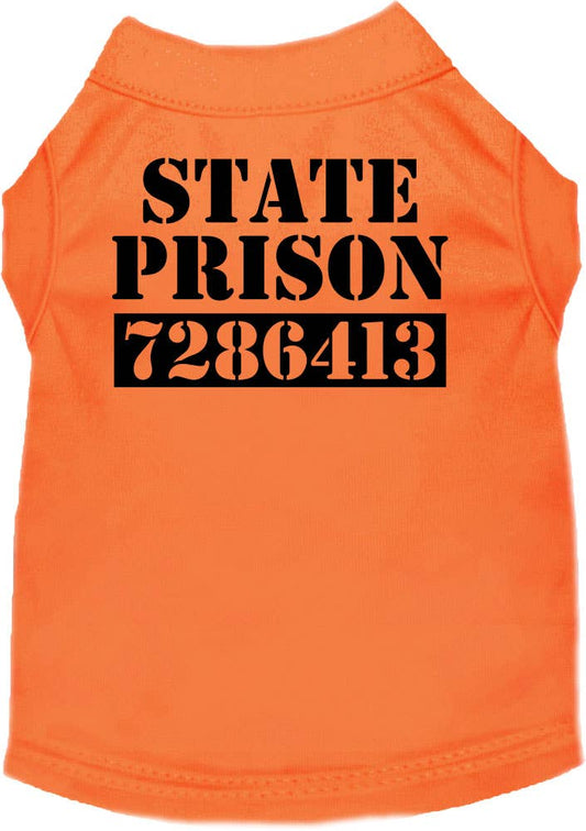 Inmate Costume Screen Print Dog Shirt