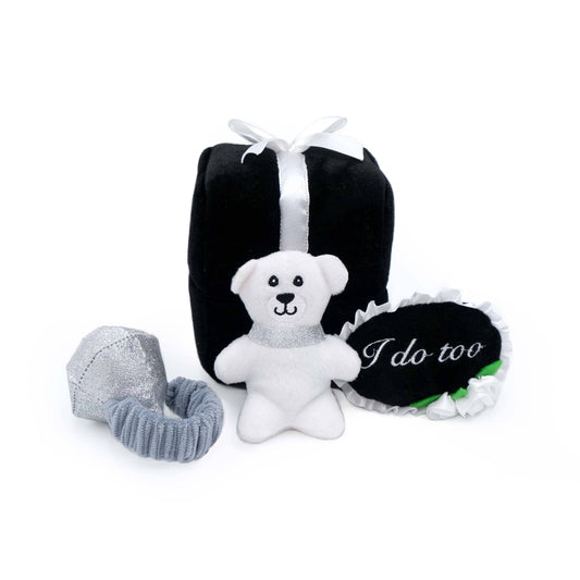 Zippy Burrow™ - Wedding Ring Box - Plush Dog Toy