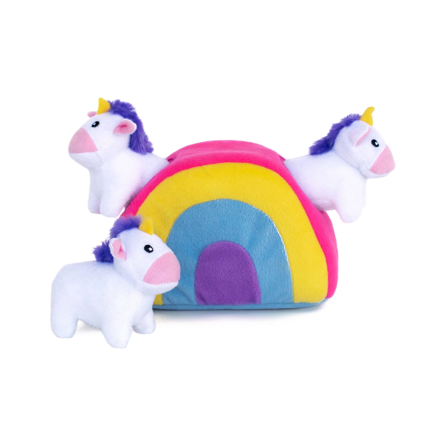 Zippy Burrow® - Unicorns in Rainbow - Plush Dog Toy