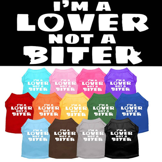 I'm a Lover not a Biter Screen Printed Dog Shirt