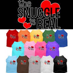 The Snuggle is Real Screen Print Dog Shirt