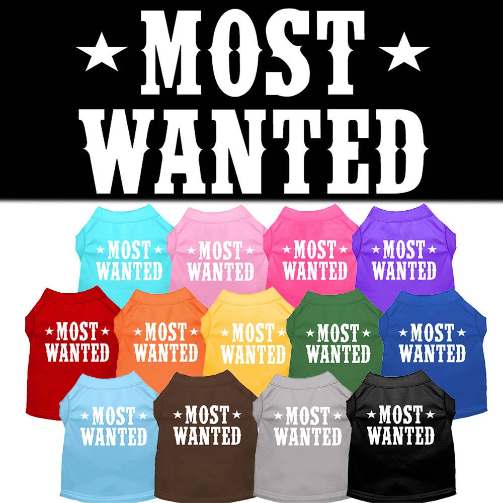 Most Wanted Screen Print Dog Shirt